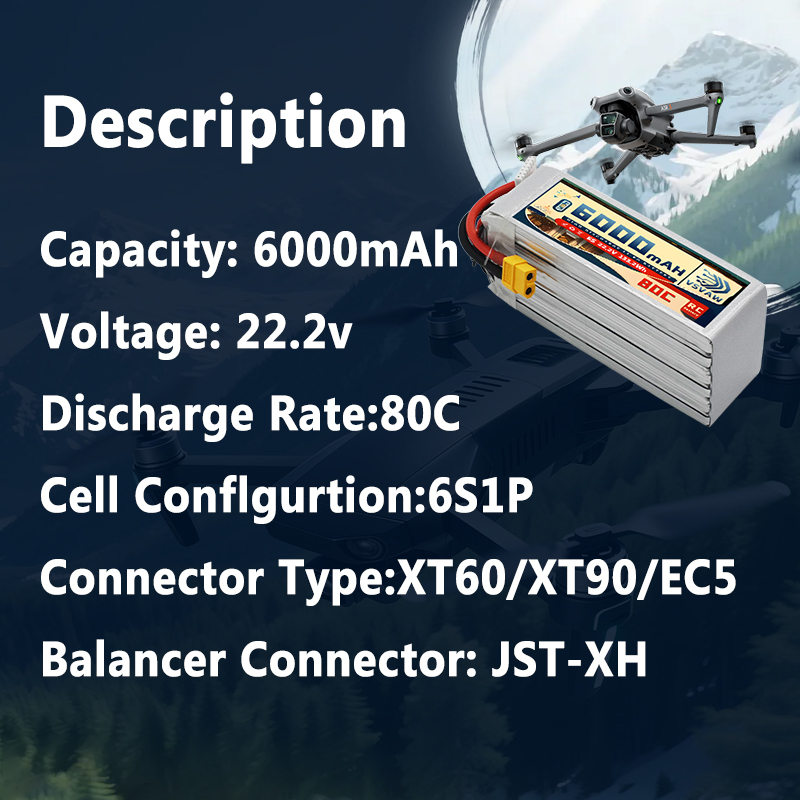 Akumulator VSVAW 6S Lipo 6000m – 6S Lipo Battery 22.2V 5000Mah recenzja i cena